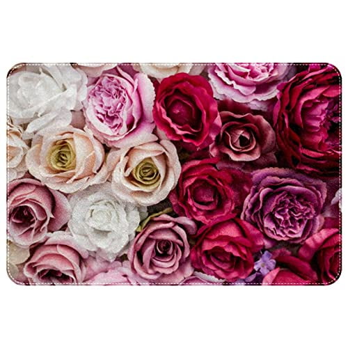 Bathroom Rug Mat Rose Floral Spring Bath Rugs Absorbent Funny Doormat ...