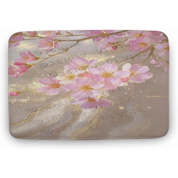 Bathroom Rug Mat Rustic Bathroom Rug 20x32 Inches Super Soft Cherry Blossom Bath Rugs for Shower Floor with Floral Design