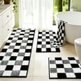 thumbnail image 1 of Bathroom Rugs, Yamaziot Checkered Bath Rugs Set 3, Non Slip Absorbent Bathroom Runner with Toilet Cover Mat, Washable Extra Soft Microfiber Floor Carpet, 1 of 9