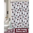 thumbnail image 1 of Bathroom Rug, Mat with Shower Curtian Set Ashley Print Design Soft Chenille Washable Rubber Backing Anti Slip Includes 15pc : 2 Bath Rug /Mat + 1 Shower Curtain + 12pc Rings Covered, 1 of 1