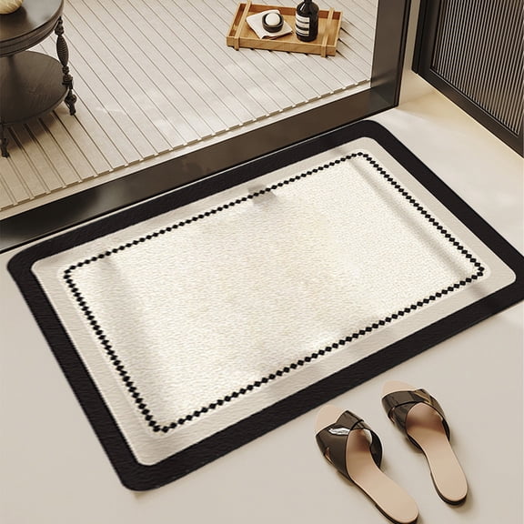 Bathroom Rug Mat Super Absorbent Diatom Mud Floor Mat Non-Slip Drying Carpet - Quick Dry Shower Mat for Bathroom Kitchen Laundry Room Pet Feeding Area Entryway, Machine Washable, 16x24 Inches