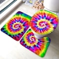 thumbnail image 1 of Bathroom Rug Mats 3 Piece Set Bath Mat + Contour Rug + Toilet Lid Cover with Non-Slip Backing Pad (Tie Dye), 1 of 5