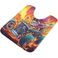 thumbnail image 1 of Bathroom Rug Mats Toiletry Mat Monster Car Fire Print, Luxury U-Shaped Toilet Rug, Soft Mat for Bathroom Floor, Non-Slip Absorbent Bath Carpet, Quick Dry Machine Washable, 17.3"x13.4", 1 of 4