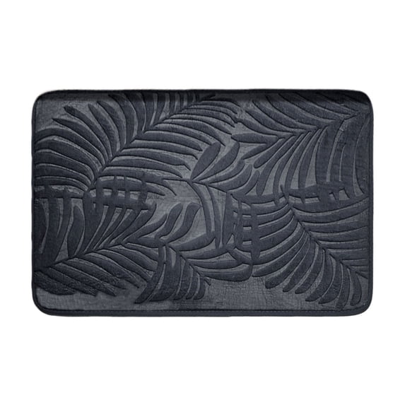 Bathroom Rug Memory Foam Dark Gray Bath Mat Highly Absorbent Non Slip Turkish Shower Mat 16x24 Inches