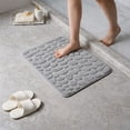 thumbnail image 1 of Evideco French Home Goods Cobble Stone Mat Geometric Contemporary Gray 100% Polyester Microfiber Bath Rugs, 32"L x 20"W x 1/2"H, Non-Slip Backing, 1 of 9