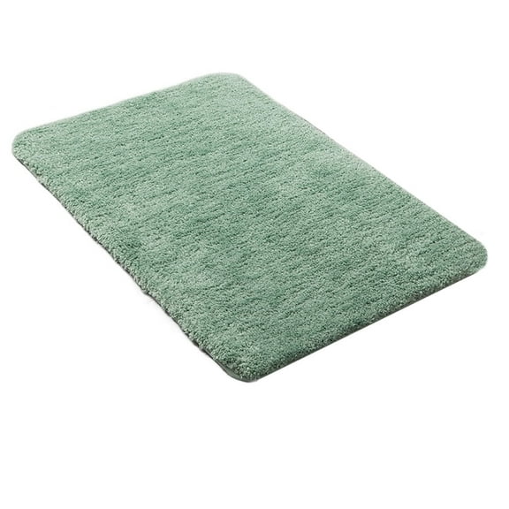 Bathroom Rug Non-Slip Absorbent 18"x27.5" Soft Furry Green Microfiber Bath Mats Machine Washable Rugs for Bathtub Shower Room