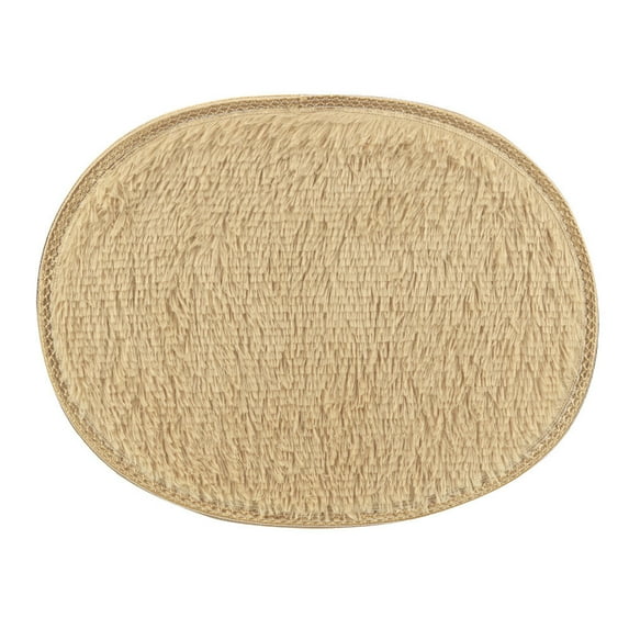 Bathroom Rug, Non-Slip Area Rug, 30x40cm Oval Polyester Floor Mat Machine Washable Easy Clean for Bedroom Living Room, Brown