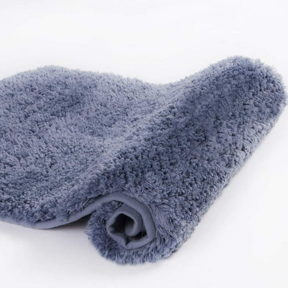 Bathroom Rug,Non Slip Bath Mat (16 x 24,Grey) Water Absorbent Soft Microfiber Shaggy Mat Machine Washable,Thick Plush Rugs for Shower
