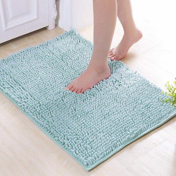 Bathroom Rug Non Slip Bath Mat, Bathroom Rugs, Chenille Bath Rug, Water Absorbent Super Soft Shaggy Chenille Machine Washable Dry Extra Thick Small Plush Carpet for Shower Floor 40x60 Cm