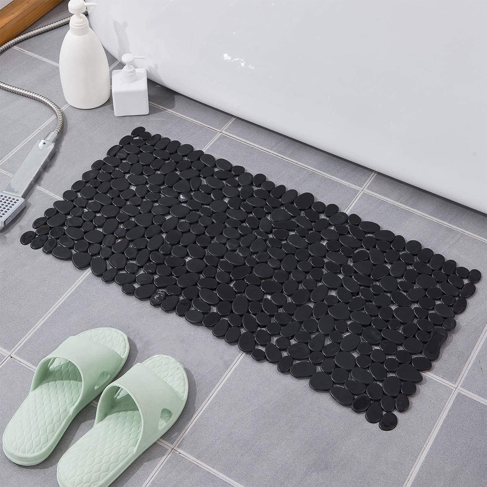 Bathroom Rug Non-Slip Rubber Backing | Massaging Foot Scrub Mat | 16x35 ...