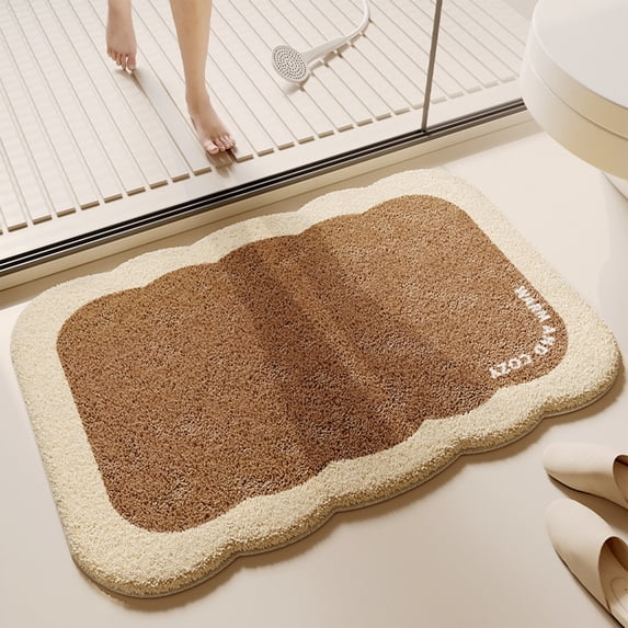 Bathroom Rug, Non Slip Shower Mat, Water Absorbent Fluffy Entrance Mat, Ultra Soft Shaggy Bath Mat for Home, Cloud-Like Comfort Bathroom Carpet