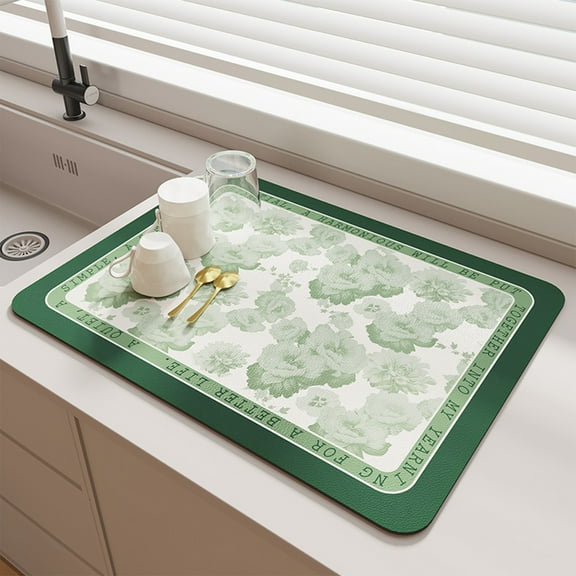 Bathroom Rug Non-Slip Water Absorbent Bath Mat | Soft Microfiber Machine Washable | Quick Dry, Reversible Design | 30x40cm Blue Green Gray | Plush Comfort for Bathroom, Shower, Room