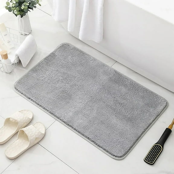 Bath Mats for Bathroom 32x20, Soft Absorbent Microfiber Bath Mats, Non-Slip Backing Quick Dry Bathroom Rugs, Machine Washable Shower Mat Brown Light Grey