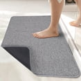 thumbnail image 1 of Bathroom Rug,Rubber Bath Mats for Bathroom,No Slip Bath Rugs,Machine Washable,Low Pile,Absorbent Gray,16" x 24", 1 of 6