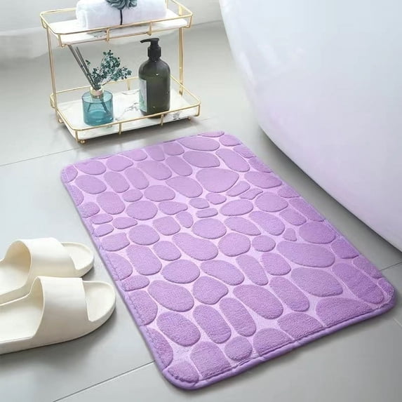 Bathroom Rug Set 2 Piece - Foam Bath Mat Toilet Mat Soft Absorbent Non-Slip Backing Machine Washable Plush Floor Rug for Bathroom Shower Kitchen Laundry Room