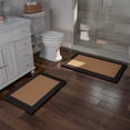thumbnail image 1 of Bathroom Rug Set- 2-Piece Memory Foam Bath Mats in Tan with Black Trim- Non-Slip Absorbent Runner for Shower, Tub, Sink or Kitchen by Somerset Home, 1 of 3