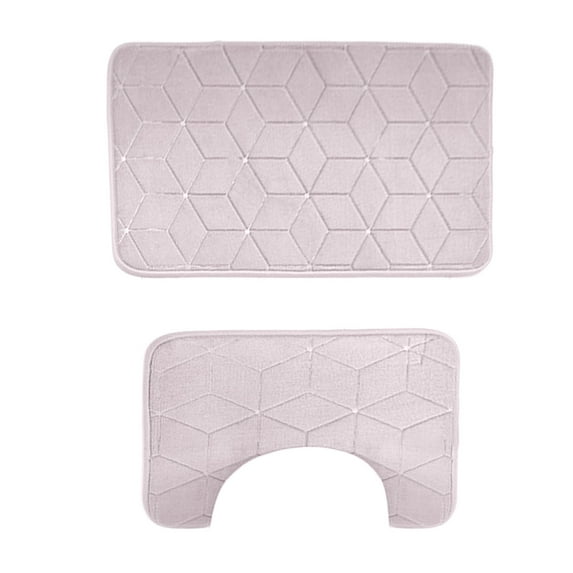 Bathroom Rug Set 2 Piece,Soft Absorbent Microfiber Bath Rugs and U-Shaped Contour Toilet Rug,Non-Slip Bath Carpet,Machine Wash Dry,Bath Mats for Bathroom 32"x20"+20"x16"