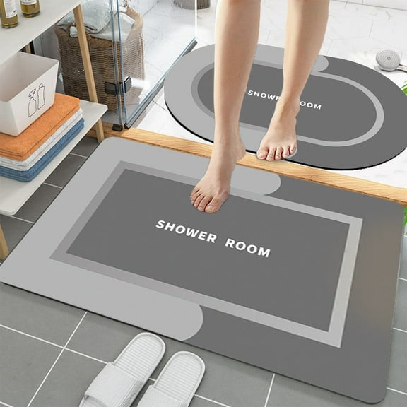Bathroom Rug Set 2Pcs Super Absorbent Dry Non Slip Backing Washable Bathroom Floor Mats Shower Rugs