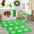 thumbnail image 1 of Bathroom Rug Set under $5! CQCYD Christmas Bathroom Rug Set, 4 Piece Holiday Bath Mat Set, Non Slip Absorbent Toilet Lid Cover, Festive Snowflake Decor, Xmas Bathroom Decor, 1 of 6