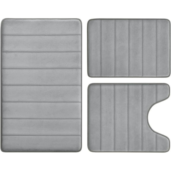 Bathroom Rug Set Clearance! Bath Rug For Bathroom Floor 3 Piece Set, Memory Foam Bath Mat, Bath Mat For Tub Slips Resistant