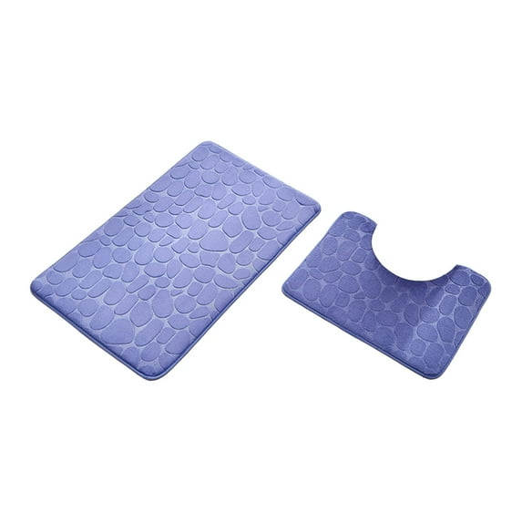 Bathroom Rug Set Of 2 Memory Foam Bath Mat Toilet Mat Soft Absorbent Thick Rug Non-Slip Backing Universal Machine Washable