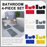 Bathroom Rug Set Soft Plush Microfiber Non Slip Bath Mats Toilet Lid Cover Absorbent Thick Carpet for Home Bathroom