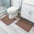 thumbnail image 1 of Bathroom Rug Set of 2, Toilet Rug, Quick Dry, Non-Slip, Machine Washable, Fit Under Doors, Absorbent Bathroom Rug（Brown 20" x 32"+20" x 24"，U）, 1 of 6