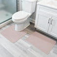 thumbnail image 1 of Bathroom Rug Set of 2, Toilet Rug, Quick Dry, Non-Slip, Machine Washable, Fit Under Doors, Absorbent Bathroom Rug（Beige 20" x 32"+20" x 24"，U）, 1 of 6
