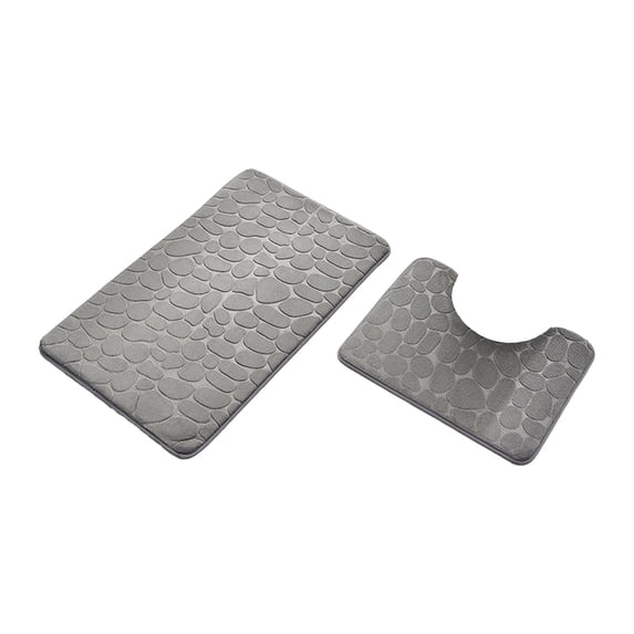 Bathroom Rug Set of Foam Bath Mat Toilet Mat Soft Absorbent Thick Rug Non-Slip Backing Universal Machine Washable