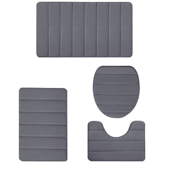 Bathroom Rug Sets 3 Piece, Extra Thick Memory Foam Bath Mat, Non Slip Super Absorbent Soft Bathroom Mats, Machine Washable Bathroom Floor Mats Sets for Sink,Tub, Shower and Toilet
