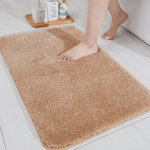 Bathroom Rug, Soft Absorbent Bathroom Mat and Bath Mat, 16''x24'', Brown