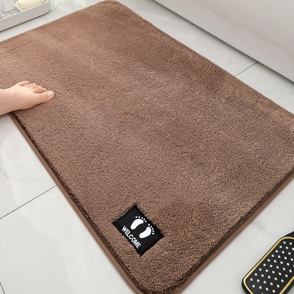 Bathroom Rug, Soft Absorbent Bathroom Mat and Bath Mat, Premium Microfiber Shag Bath Rug Machine Washable Coffee,24" x 36"