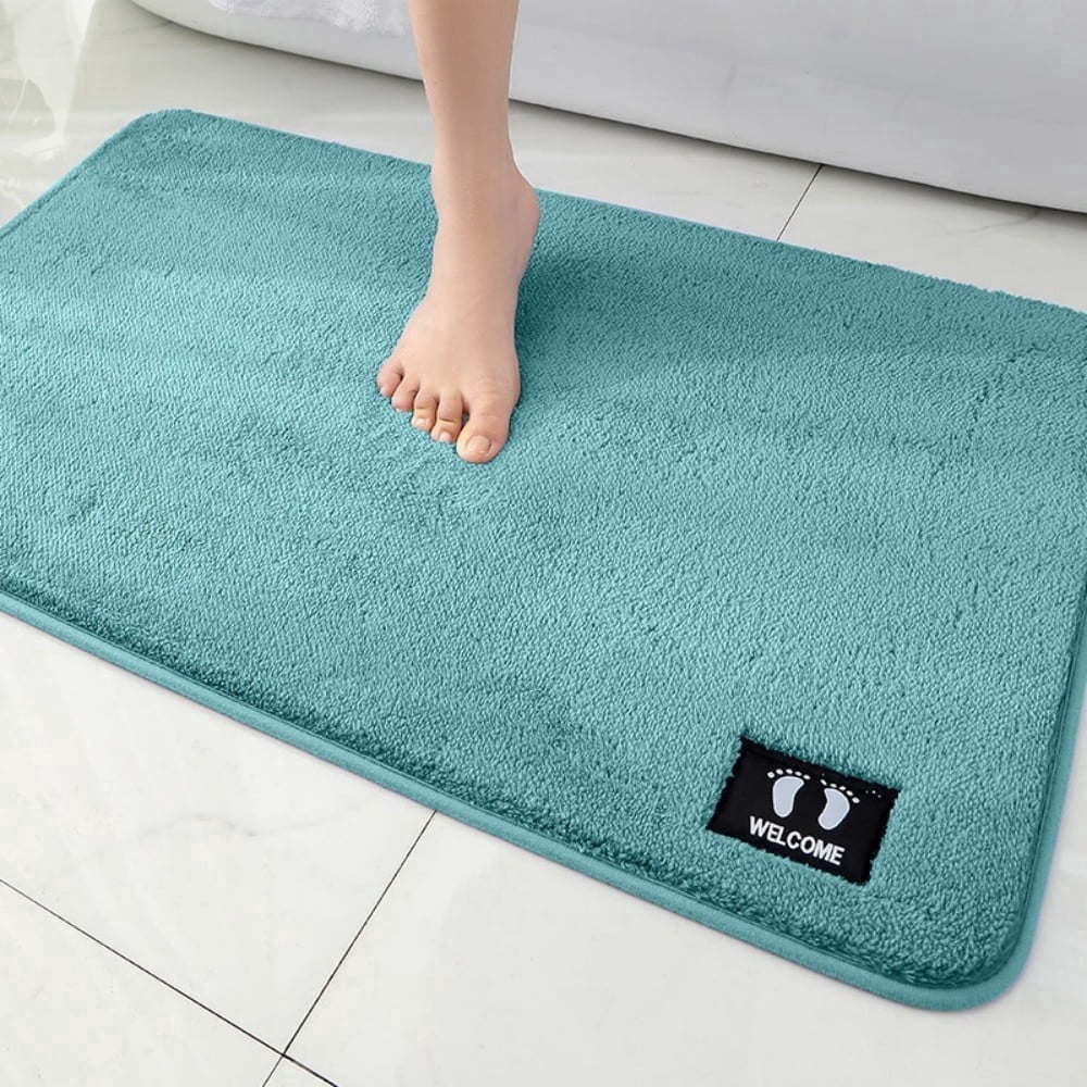 Bathroom Rug, Soft Absorbent Bathroom Mat and Bath Mat, Premium Microfiber Shag Bath Rug Machine Washable Blue,20" x 32"