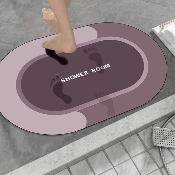 Bathroom Rug, Super Absorbent Bath Mat, Quick Drying Non Slip Backing, Washable Floor Mat for Shower Tub Entrance, Modern Home Decor