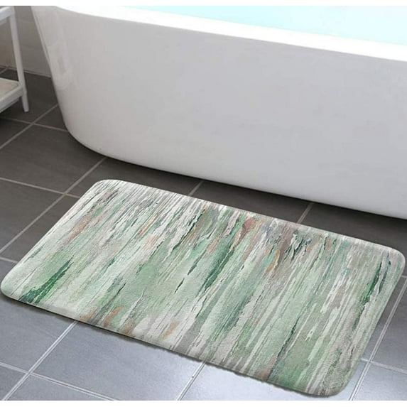 Bathroom Rug, Teal Grey Modern Abstract Kitchen Rugs and Mats Sage Green Abstract Art Kitchen Rugs Kitchen Decor Non-Slip Kitchen Mat Set for Kitchen Floor Laundry Room, 15.7X23.6in