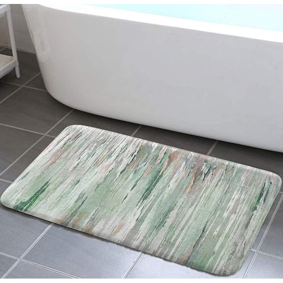 Bathroom Rug, Teal Grey Modern Abstract Kitchen Rugs and Mats Sage Green Abstract Art Kitchen Rugs Kitchen Decor Non-Slip Kitchen Mat Set for Kitchen Floor Laundry Room, 19X31in