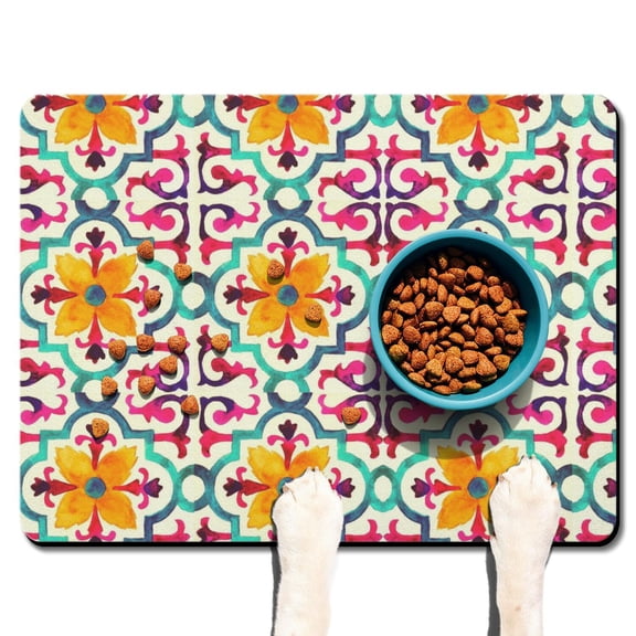 Bathroom Rug Tribal Style Bohemian Rustic patterns Aesthetic Non-Slip Absorbent Quick Dry Waterproof Washable Easy Clean for Bath or Entryway