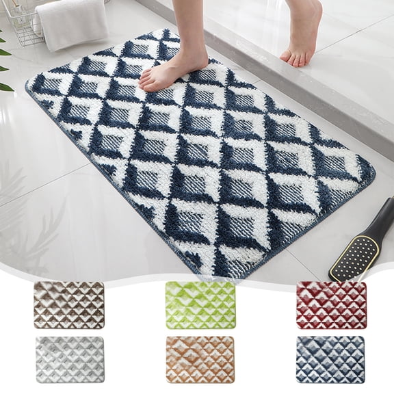 Bathroom Rug, Water Absorbing Mat, Machine-woven 40x60cm Non-slip Backing for Sesolution Grip, Soft and Durable Floor Mat for Bedroom, Entryway, and Doorstep Use,Vsgery