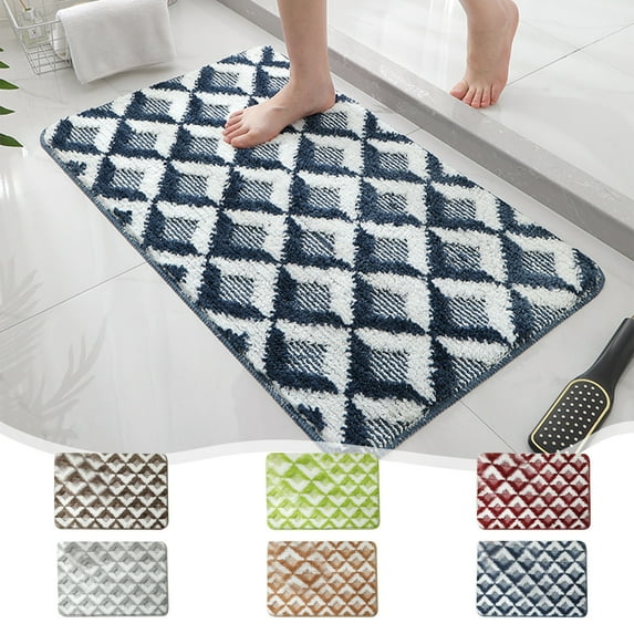 Bathroom Rug, Water Absorbing Mat, Machine-woven 40x60cm Non-slip Backing for Sesolution Grip, Soft and Durable Floor Mat for Bedroom, Entryway, and Doorstep Use,Vsgery