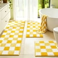 thumbnail image 1 of Bathroom Rugs, Yamaziot Checkered Bath Rugs Set 3, Non Slip Absorbent Bathroom Runner with Toilet Cover Mat, Washable Extra Soft Microfiber Floor Carpet, 1 of 9