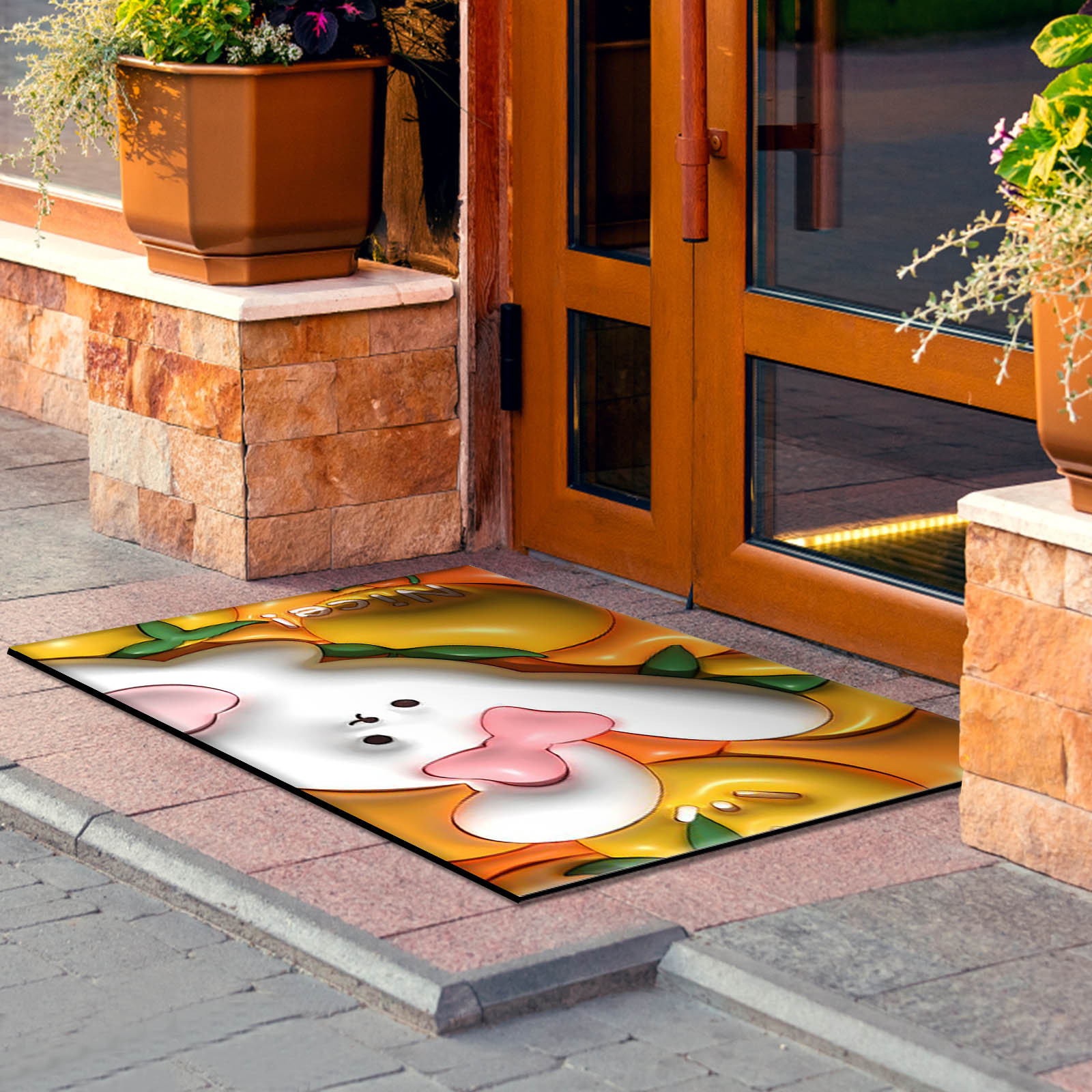 Bathroom Rug ZKCCNUK Small Fresh Expansion Flower Diatom Mud Floor Mat