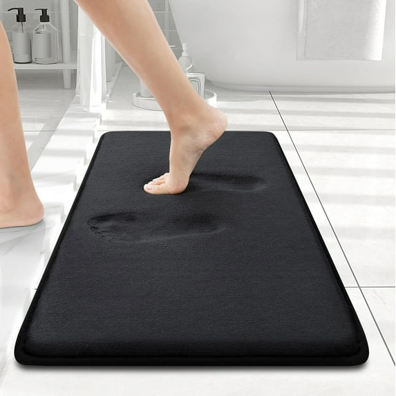Bathroom Rugs,16"×24" Ultra Absorbent & Non-Slip Memory Foam Bath Rugs,Machine Washable Bathroom Mats,Soft Coral Fleece Bath Mats,Bath Mats for Bathroom Floor