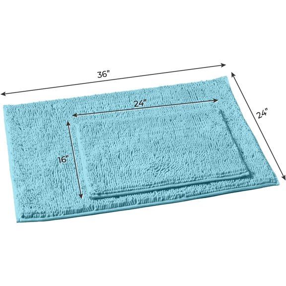 Bathroom Rugs 2 Piece Setextra-Soft Plush Bath Mat Bathroom Rugs,1'' Chenille Micro[1]