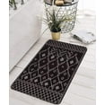 thumbnail image 1 of Bathroom Rugs 20x31 inch Black Boho Bath Mat Non-Slip Geometric Moroccan Farmhouse Bath Rug Soft Velvet Machine Washable Bathroom Mats for Tub Sink Shower, 1 of 6