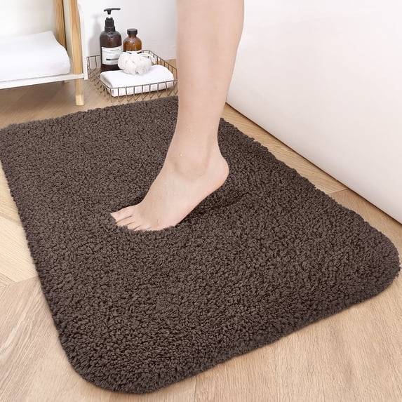 OEAKAY Bathroom Rugs,24"x16",Non Slip Shower Bath Room,Extra Soft and Absorbent,Bath Mats for Bathroom Floor,Machine Wash Dry Carpet Mat for Tub,24"x16"Brown