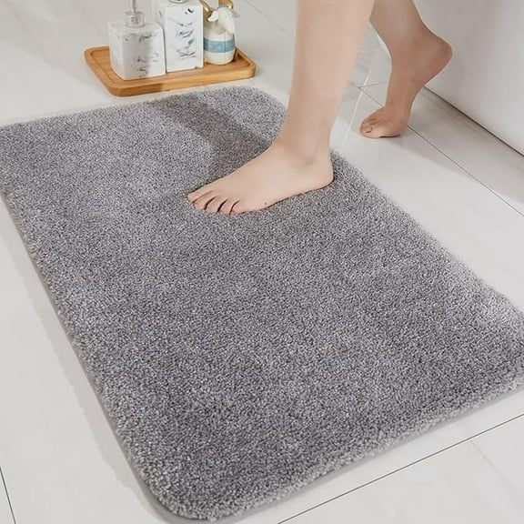 Bathroom Rugs, 24"x16", Non Slip Shower Bath Room, Extra Soft and Absorbent, Bath Mats for Bathroom Floor - Gray