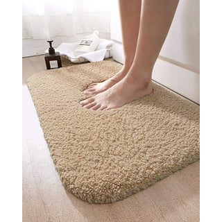 Color&Geometry Beige Bathroom Rugs - Refresh Your Bathroom with Absorbent  Light Brown Microfiber Bath Mat - Non Slip, Soft, Washable, Quick Dry