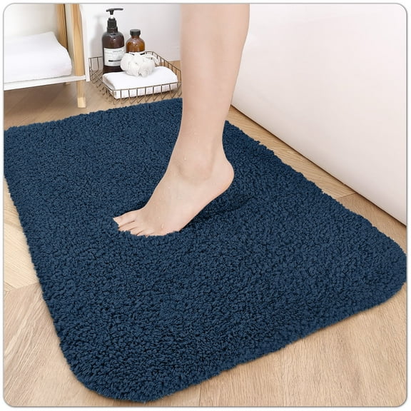 Bathroom Rugs,24"x35",Non Slip Shower Bath Room,Extra Soft and Absorbent,Bath Mats for Bathroom Floor,Machine Wash Dry Carpet Mat for Tub,24"x35"Navy Blue