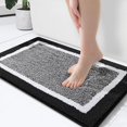 thumbnail image 1 of Bathroom Rugs 24x16, Extra Soft and Absorbent Microfiber Bath Mat, Non-Slip, Machine Washable, Quick Dry Shaggy Bath Carpet, Suitable for Bathroom Floor, Tub, Shower (Black and White, 1 of 8