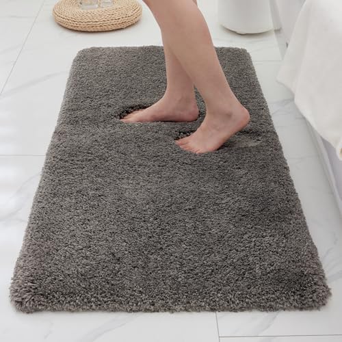 Bathroom Rugs 24x48, Ultra Thick Shaggy Soft Absorbent Bath Rug, High ...
